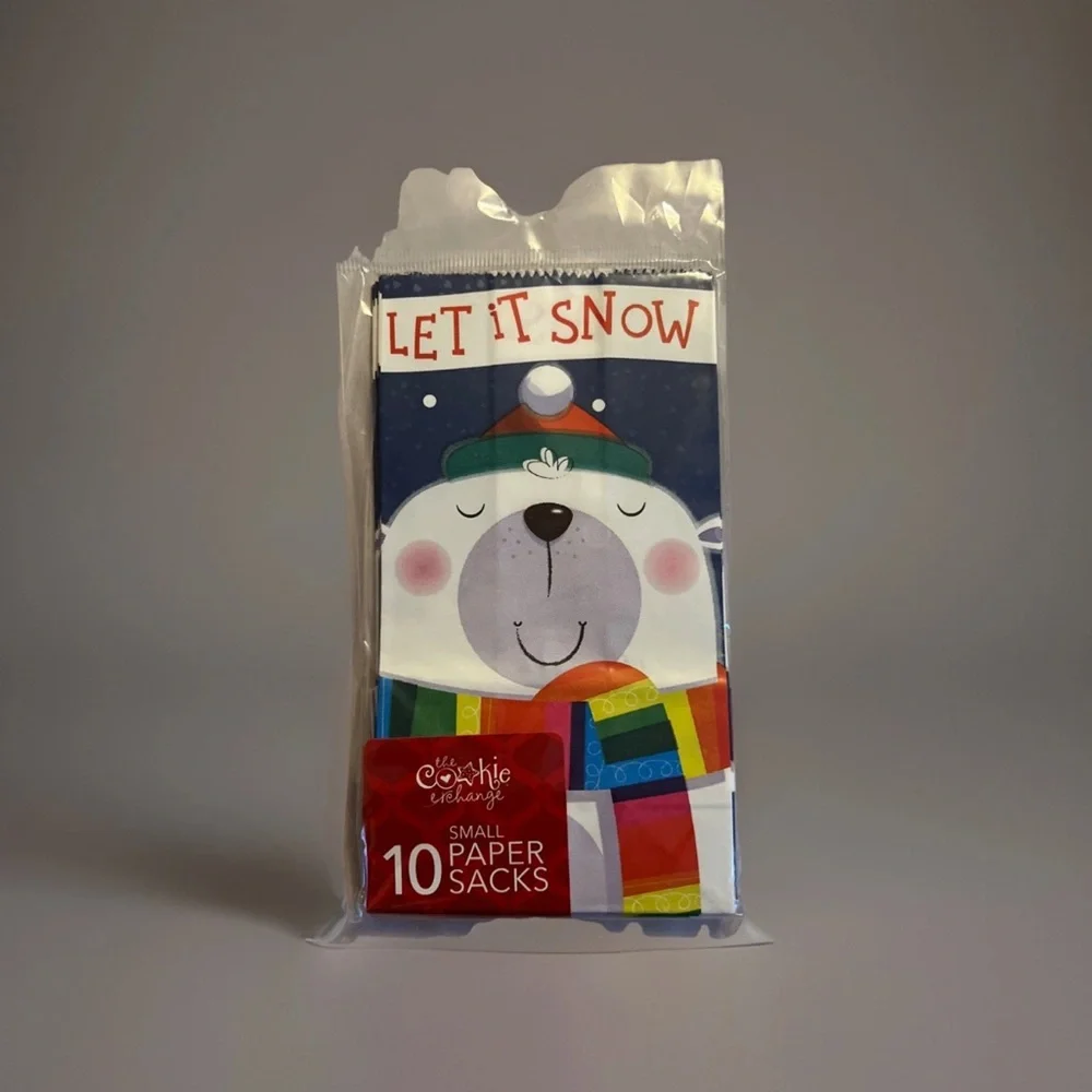 PREMIUM Cookie Exchange Paper Sacks, Christmas Holiday Polar Bear Design